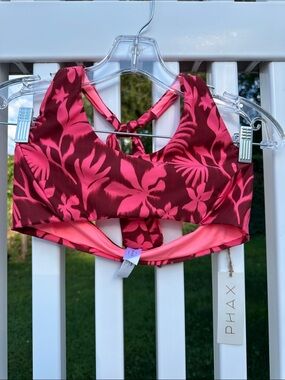 PHAX Pink Floral High-Neck Bikini Top